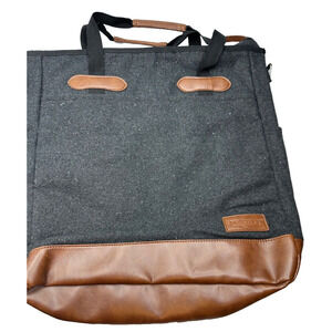 PRESTIGE Laptop Bag Gray with Tan Trim Shoulder Padded